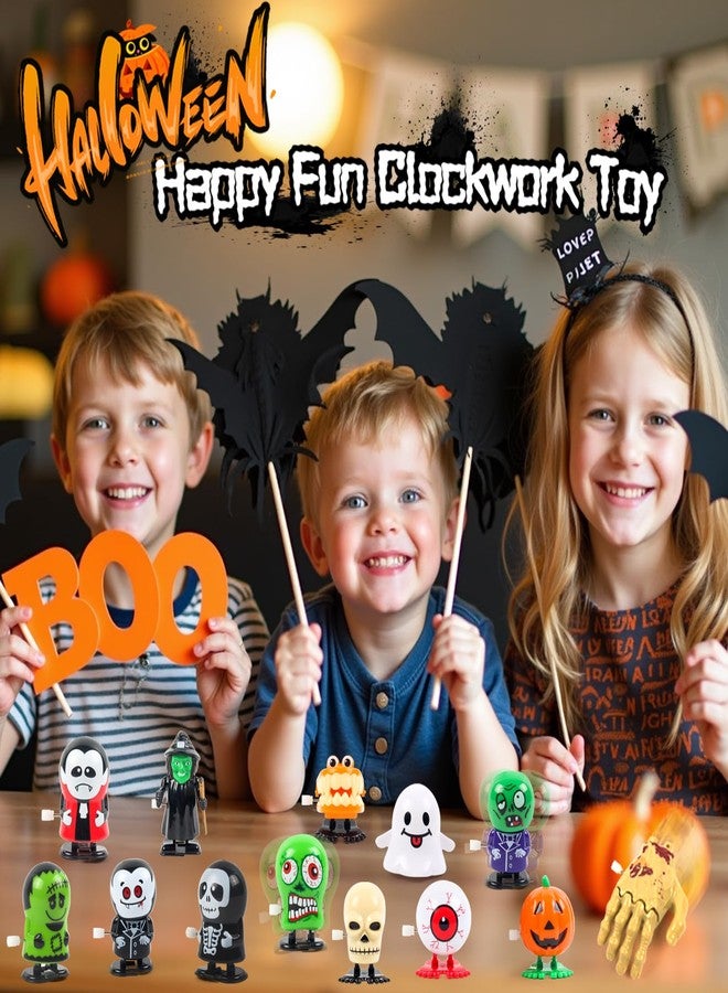xFFFun 18PCS Halloween Wind Up Toys Bulk, Halloween Party Favors for Kids, Trick or Treat Goodie Bag Stuffers, Pinata Treat Bag Fillers Carnival Small Prizes Toys Classroom Gifts for Boys Girls Giveaways - Image 2